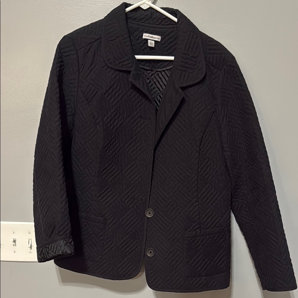 Croft & Barrow Black Quilted Blazer
